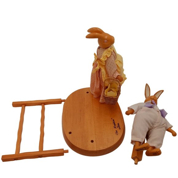 The Hopkins Bunny Rabbit Sculpture Wood Robert Raikes 1990s Numbered Limited - Picture 7 of 16